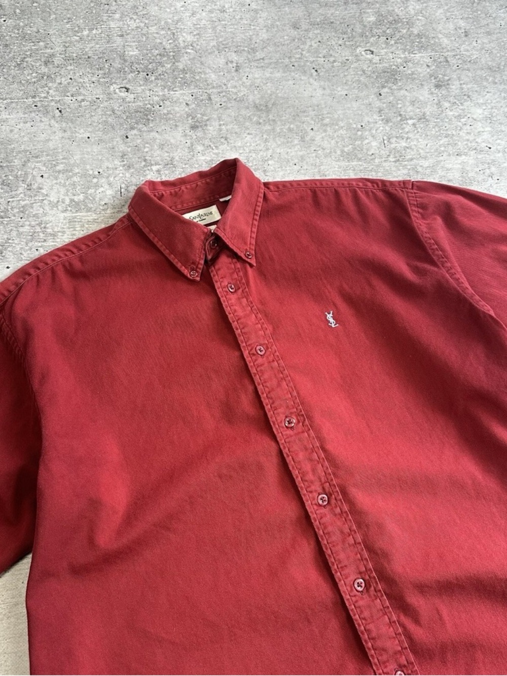 Yves Saint Laurent Deep Red Button-Down Shirt